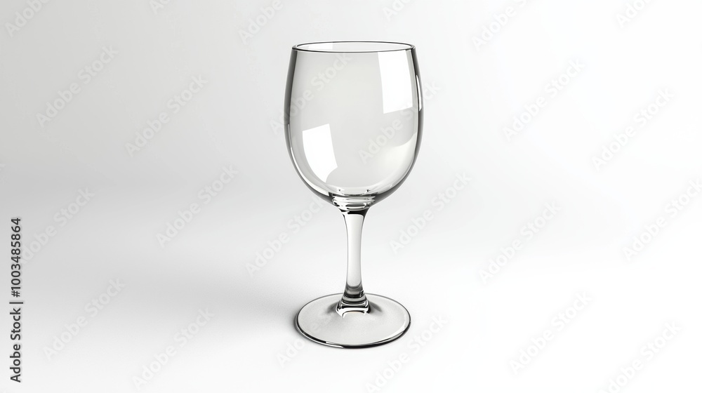 Elegant Empty Wine Glass on White Background Elegant Empty Wine Glass on White Background