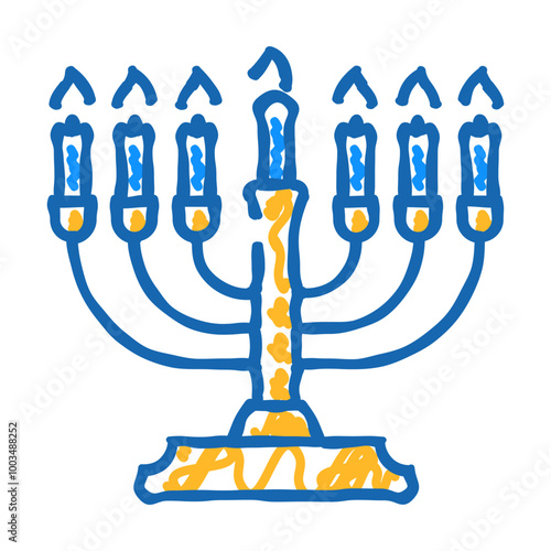 hanukkah holiday doodle icon sketch vector. hanukkah holiday sign. isolated symbol illustration