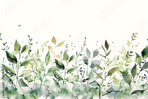 Wallpaper Mural  Beautiful watercolor floral compositions featuring leaves and herbs in botanical style Torontodigital.ca