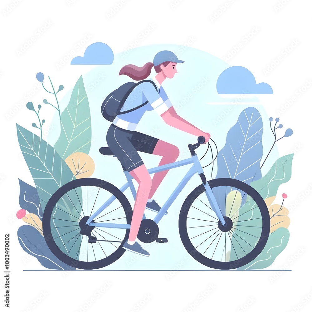 Vector art illustration of a man riding a bicycle at war Vector art illustration of a man riding a bicycle at war