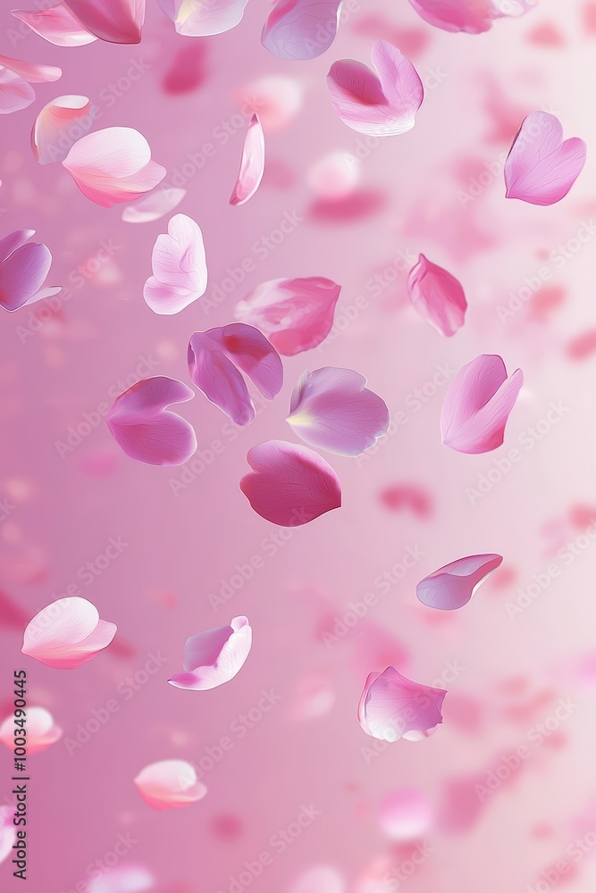 Pink flower petals falling Pink flower petals falling