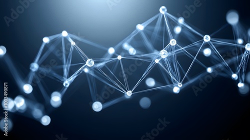 Abstract Network Connection Dots and Lines Blue Background