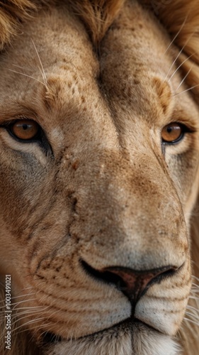 Portrait photo of an lion eye. Close-up of an lion eye's. Amazing scene of wild animals