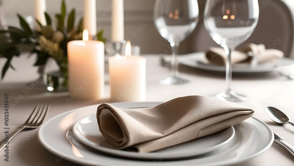 A Folded Linen Napkin Embodying Sophisticated Dining A Folded Linen Napkin Embodying Sophisticated Dining
