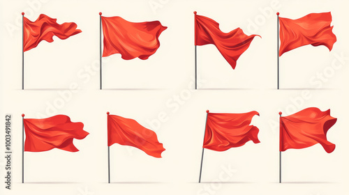 Wallpaper Mural A collection of red flag icons, some waving in the wind. These are vector illustrations, which means they can be resized without losing quality. Torontodigital.ca