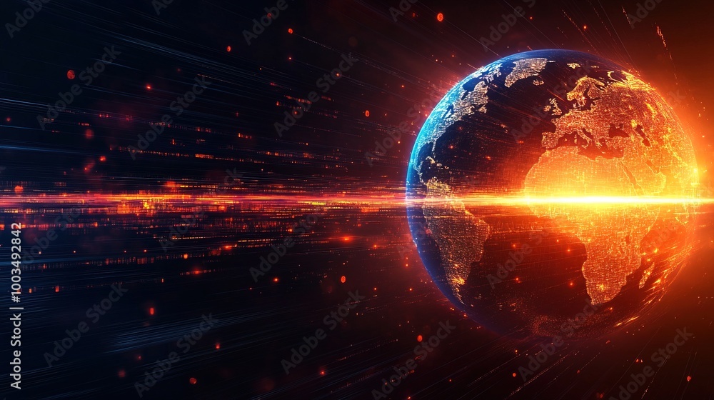 Obraz premium Fast network data transfer technology