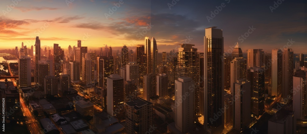 Fototapeta premium Golden Hour Cityscape