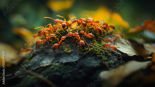 Red ants build their nests