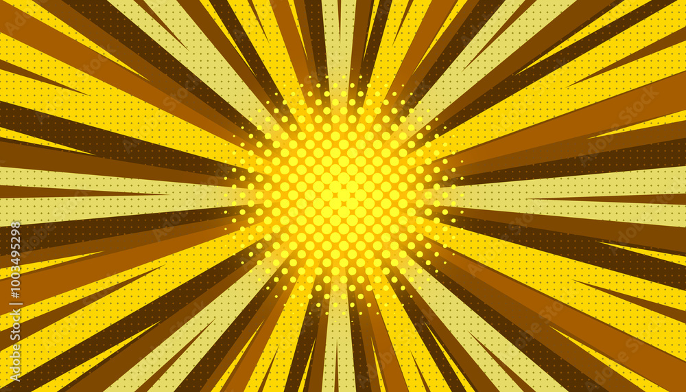 Fototapeta premium Abstract yellow comic halftone modern retro pattern with halftones for template, cover, banner, poster, background