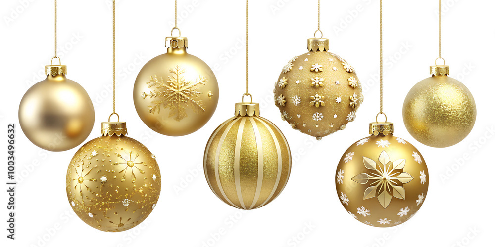 Elegant gold Christmas ornaments hanging.png Elegant gold Christmas ornaments hanging.png