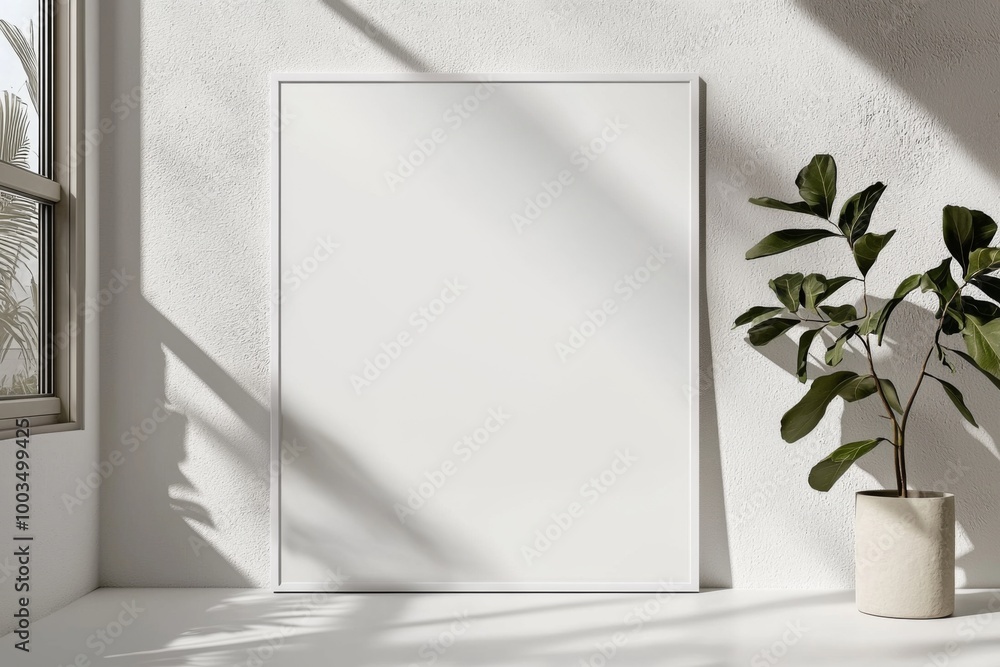 A3 Poster Mockup on White Background created with Generative AI A3 Poster Mockup on White Background created with Generative AI