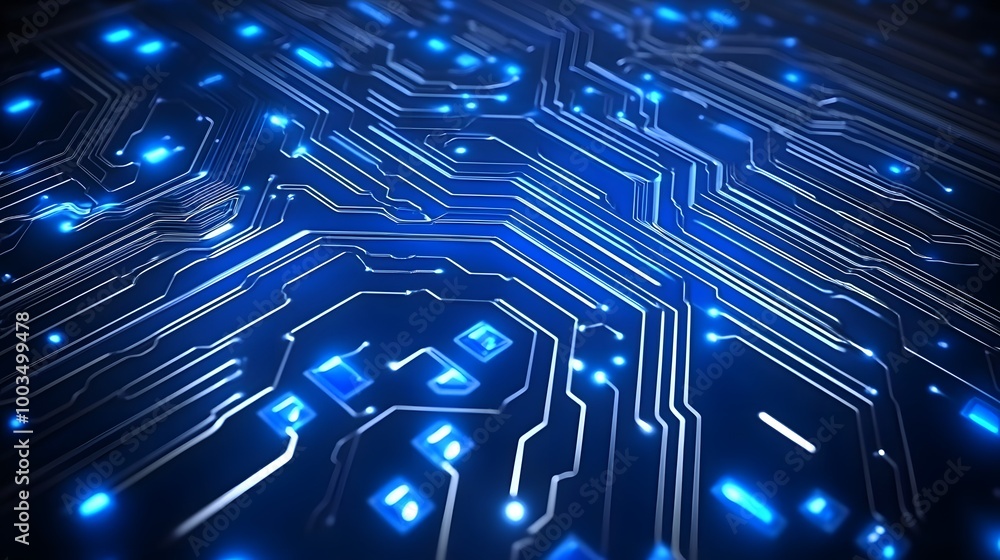 Obraz premium Abstract Blue Circuit Board Technology Background