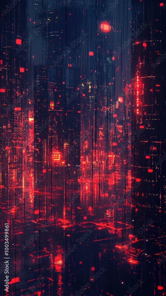Fototapeta premium Cyberpunk city lights