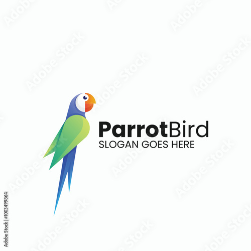 Vector Logo Illustration Parrot Gradient Colorful Style