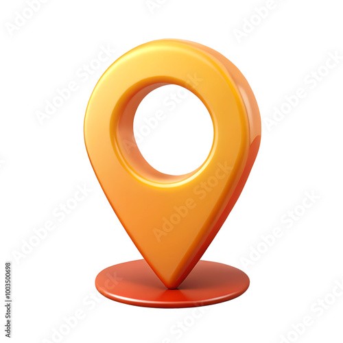 Map pointer 3d icon cartoon style floating on transparent background