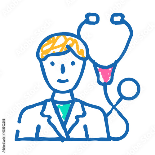 pulmonologist doctor doodle icon sketch vector. pulmonologist doctor sign. isolated symbol illustration