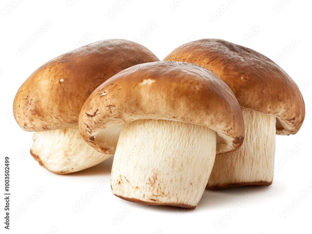 Porcini or boletus mushrooms isolated on white background Porcini or boletus mushrooms isolated on white background