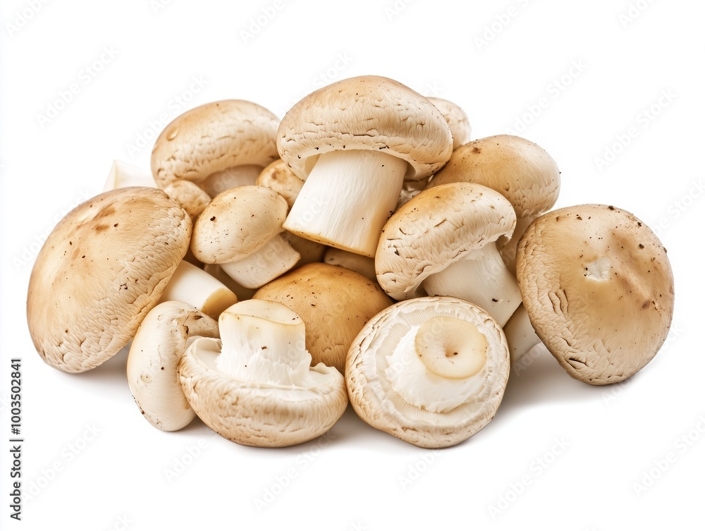 Button mushroom isolated on white background Button mushroom isolated on white background