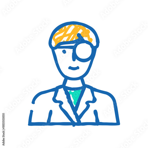 ent doctor doodle icon sketch vector. ent doctor sign. isolated symbol illustration