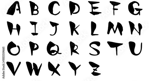 アルファベット・大文字のセット/手書きの筆文字素材