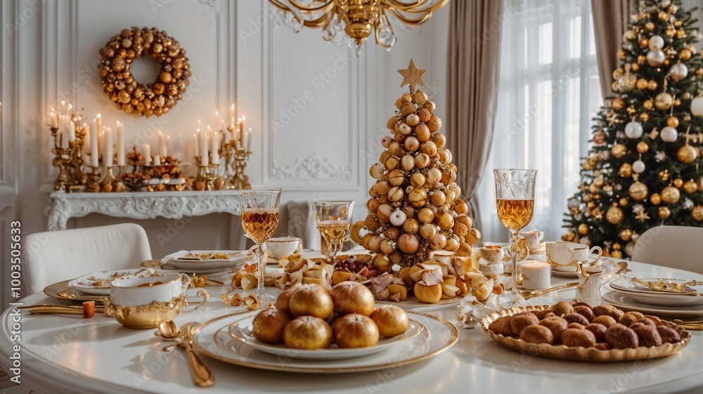Naklejka premium christmas table decoration