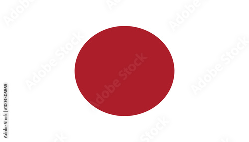Hand drawn brush stroke flag of Japan illustration on white background