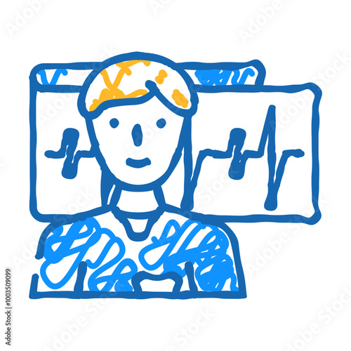 cardiologist doctor doodle icon sketch vector. cardiologist doctor sign. isolated symbol illustration