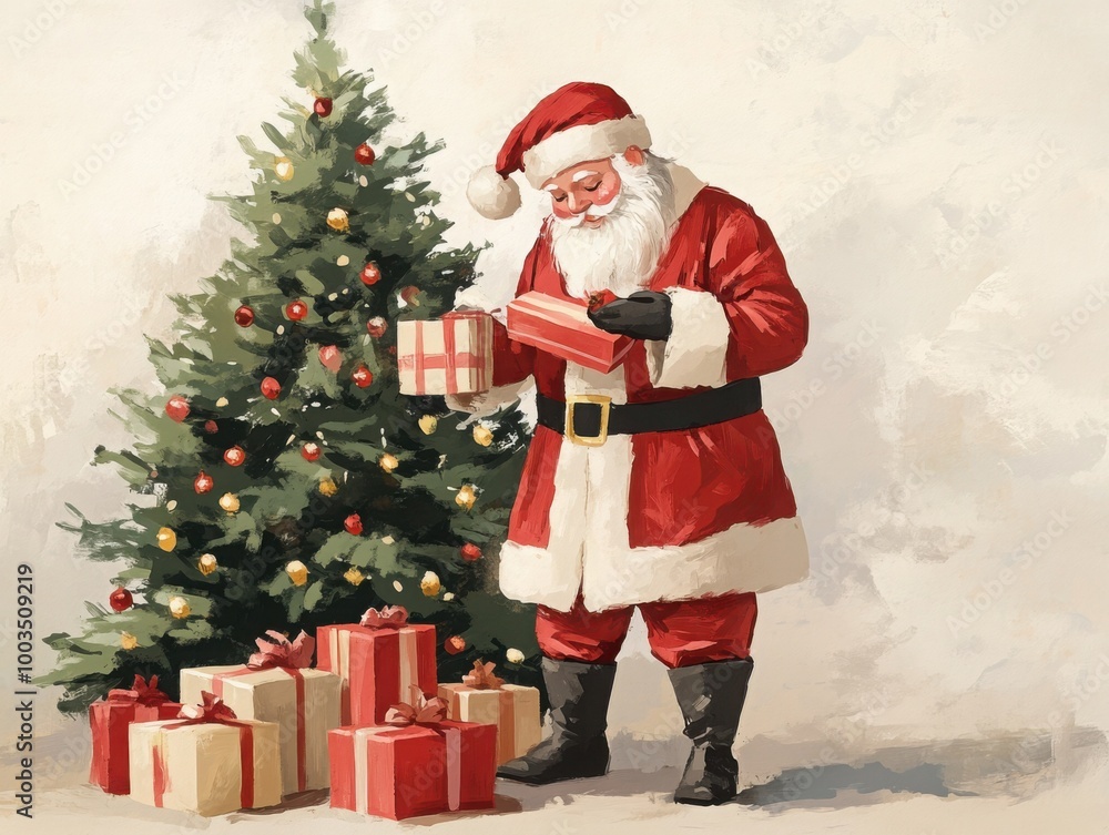 Hand-drawn Christmas Card Illustration of Santa Claus Hand-drawn Christmas Card Illustration of Santa Claus