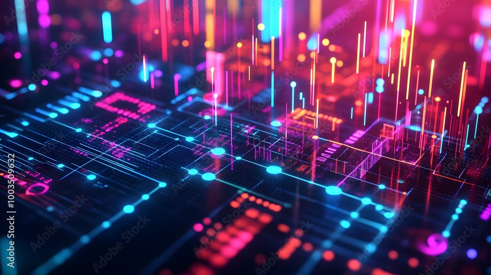 Abstract Neon Circuit Board Background Abstract Neon Circuit Board Background