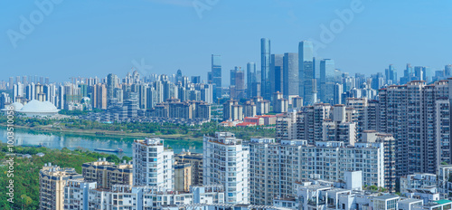 Modern urban skyscrapers in Nanning