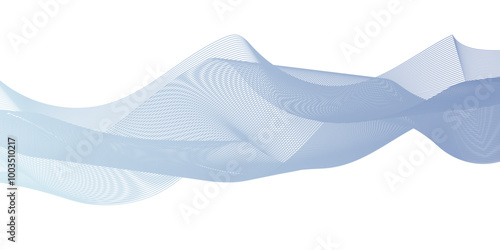 Geometric flow isolated science curve energy blue blend web technology smooth futuristic line. vector science bright frequency technical beautiful digital stripe line modern background.