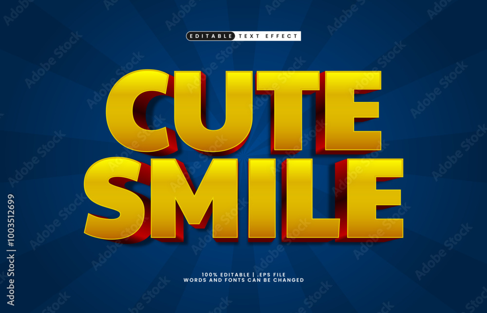 Obraz premium cute smile editable text effect with a kids and happy text style