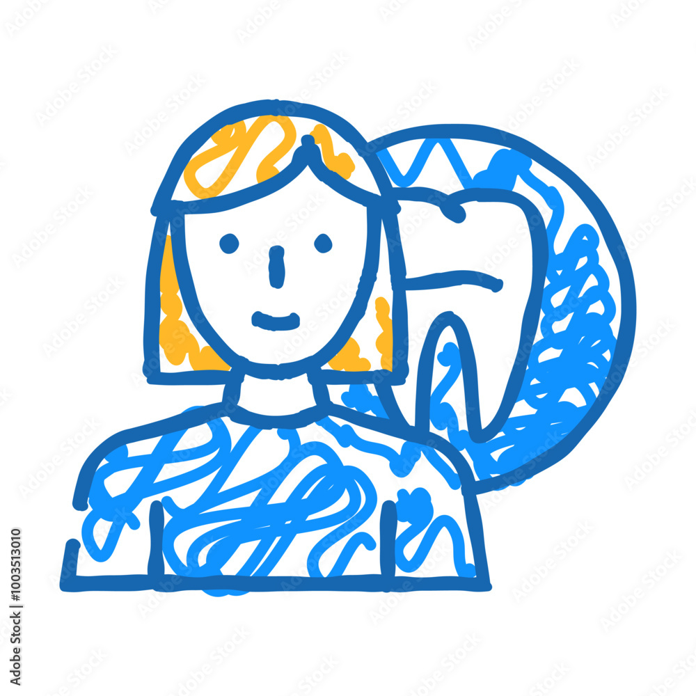 dentist doctor doodle icon sketch vector. dentist doctor sign. isolated symbol illustration dentist doctor doodle icon sketch vector. dentist doctor sign. isolated symbol illustration