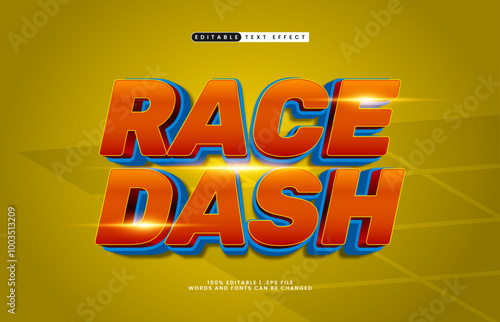 race dash editable text effect with a race and speed text style