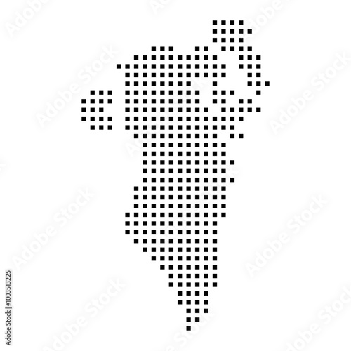 Dotted Map of Bahrain