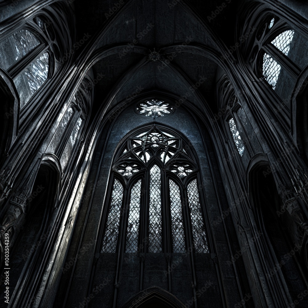 Dark gothic church interior Dark gothic church interior