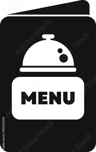 Restaurant cloche menu icon in simple style on a white background