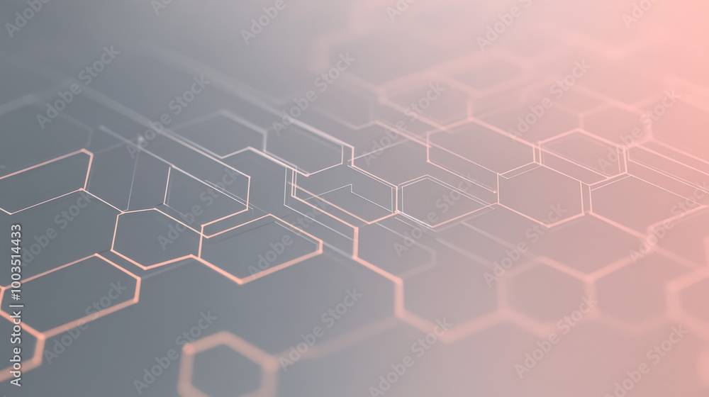 Obraz premium Abstract hexagonal pattern in shades of pink and gray.