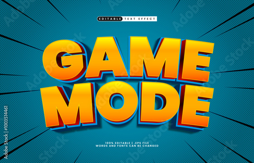 game mode editable text effect with a child and fun text style