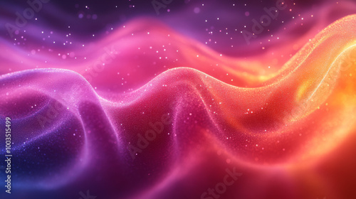 Abstract background with flowing, sparkling colors.