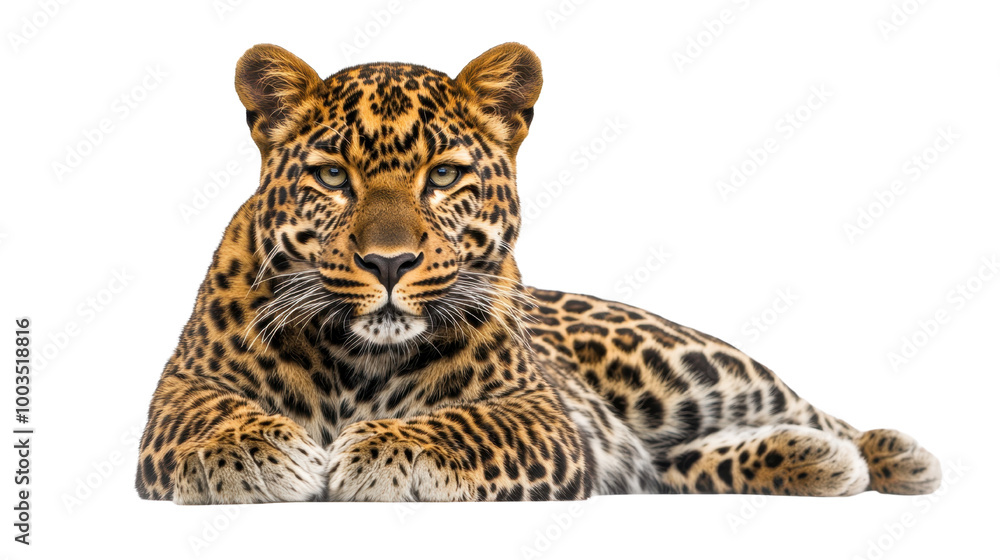 Obraz premium Majestic Leopard Resting in Natural Pose