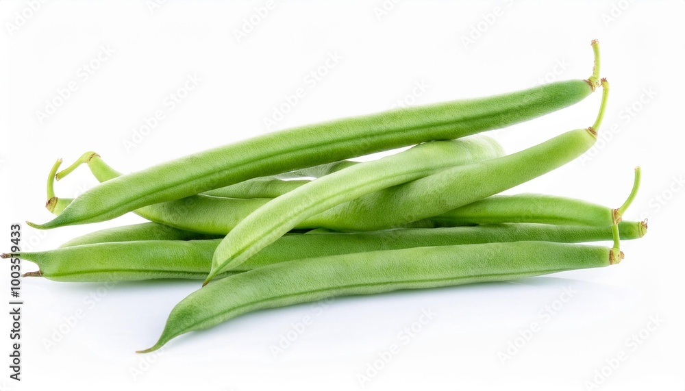 Green beans on white background. Green beans Isolated. Green beans on white background. Green beans Isolated.