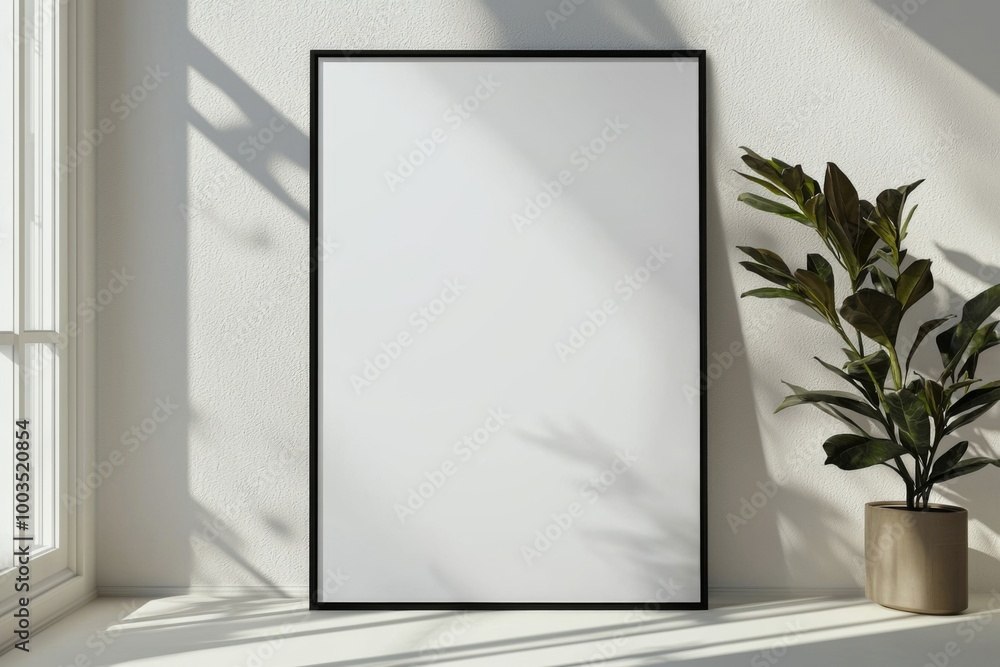 A3 Poster Mockup on White Background created with Generative AI A3 Poster Mockup on White Background created with Generative AI