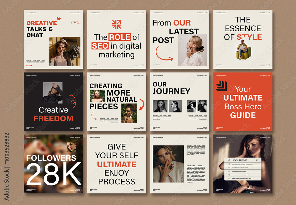 Minimal Instagram Posts & Stories Stock Template | Adobe Stock