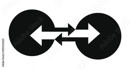 A conceptual arrow symbolizing movement in both directions, indicating a continuous flow of going and returning, representing two-way navigation and reciprocal motion.