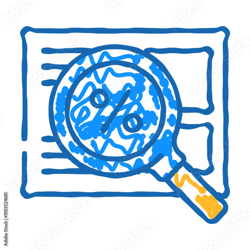 search for discounts doodle icon sketch vector. search for discounts sign. isolated symbol illustration