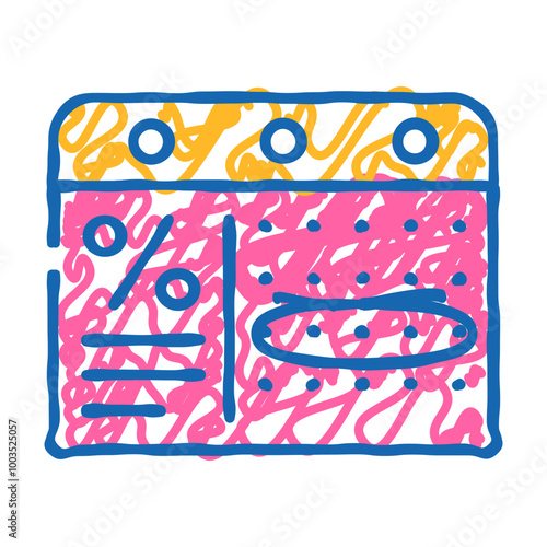 calendar with week of discounts doodle icon sketch vector. calendar with week of discounts sign. isolated symbol illustration
