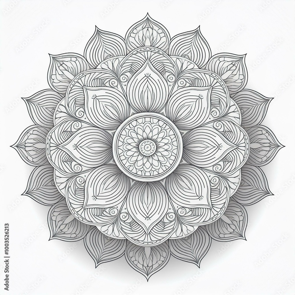 Mandala art design also called rangoli, decorative elements on white background Mandala art design also called rangoli, decorative elements on white background