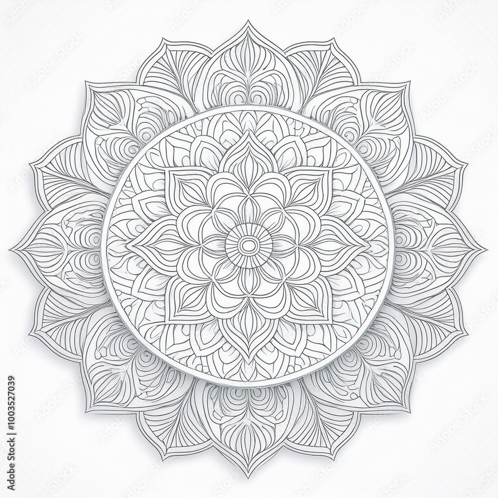 Mandala art design also called rangoli, decorative elements on white background Mandala art design also called rangoli, decorative elements on white background