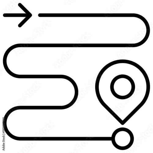 Roadmap Icon Outline Icon